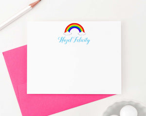 Personalized Rainbow Stationary Notecards for Kids