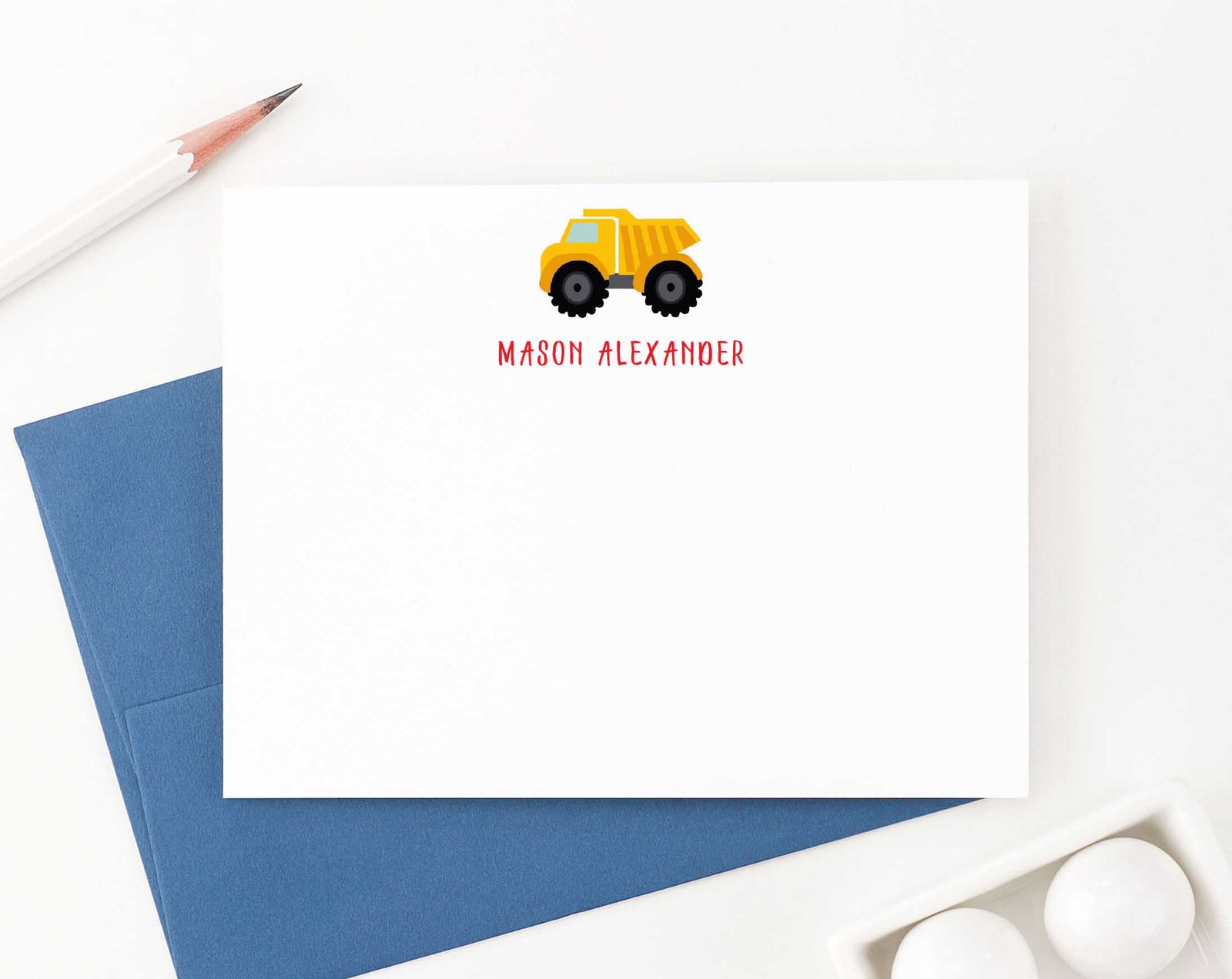 KS106 personalized dump truck kids stationery set kids big truck construction