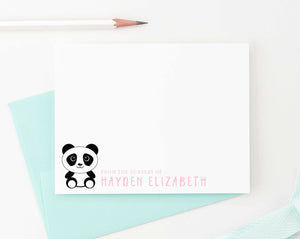 KS109 from the nursery of panda note cards personalized for girls and boys kids baby stationery notecard animal cute 1