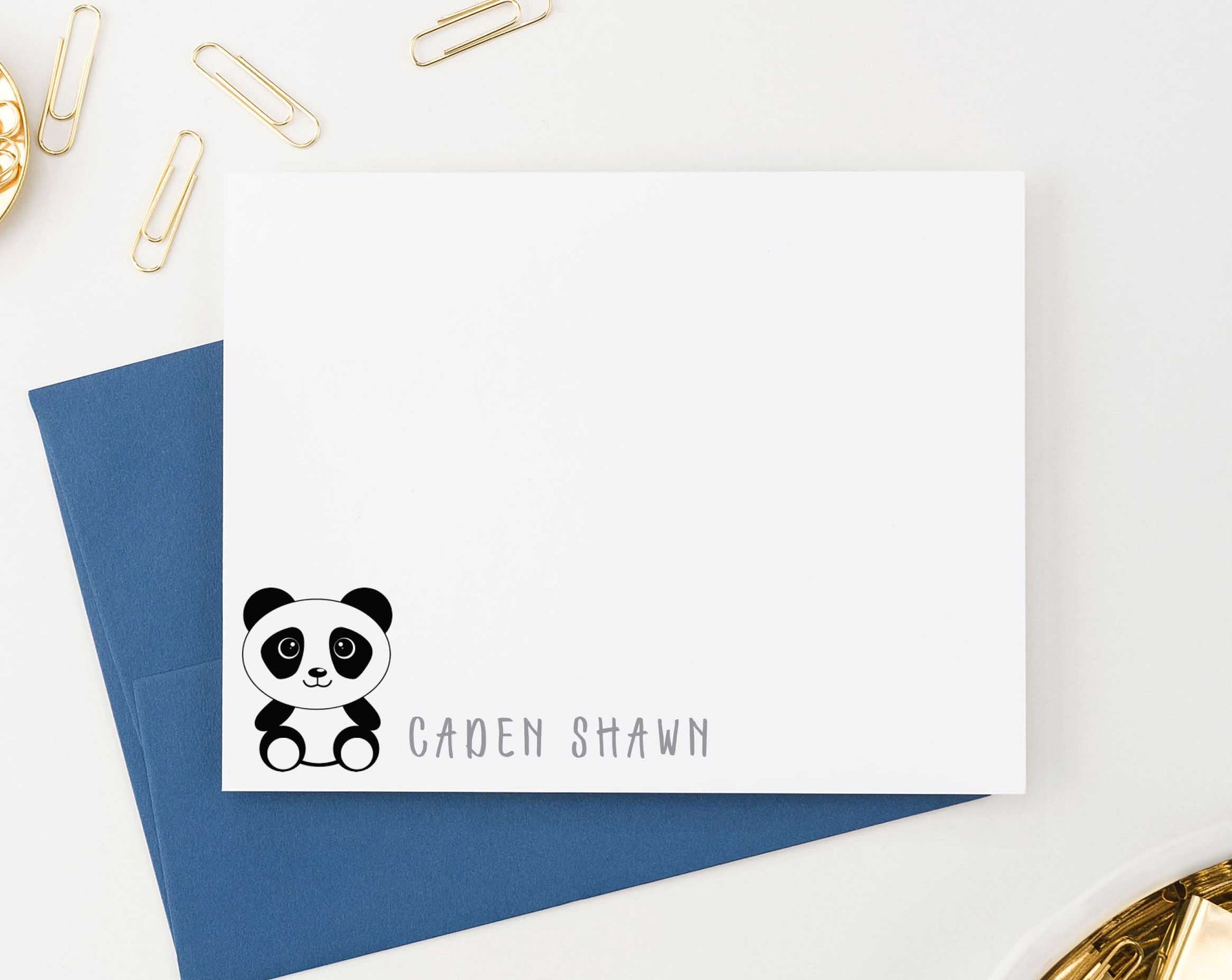 KS110 personalized panda stationery set for boys and girls kids pandas cute simple note cards animal 1