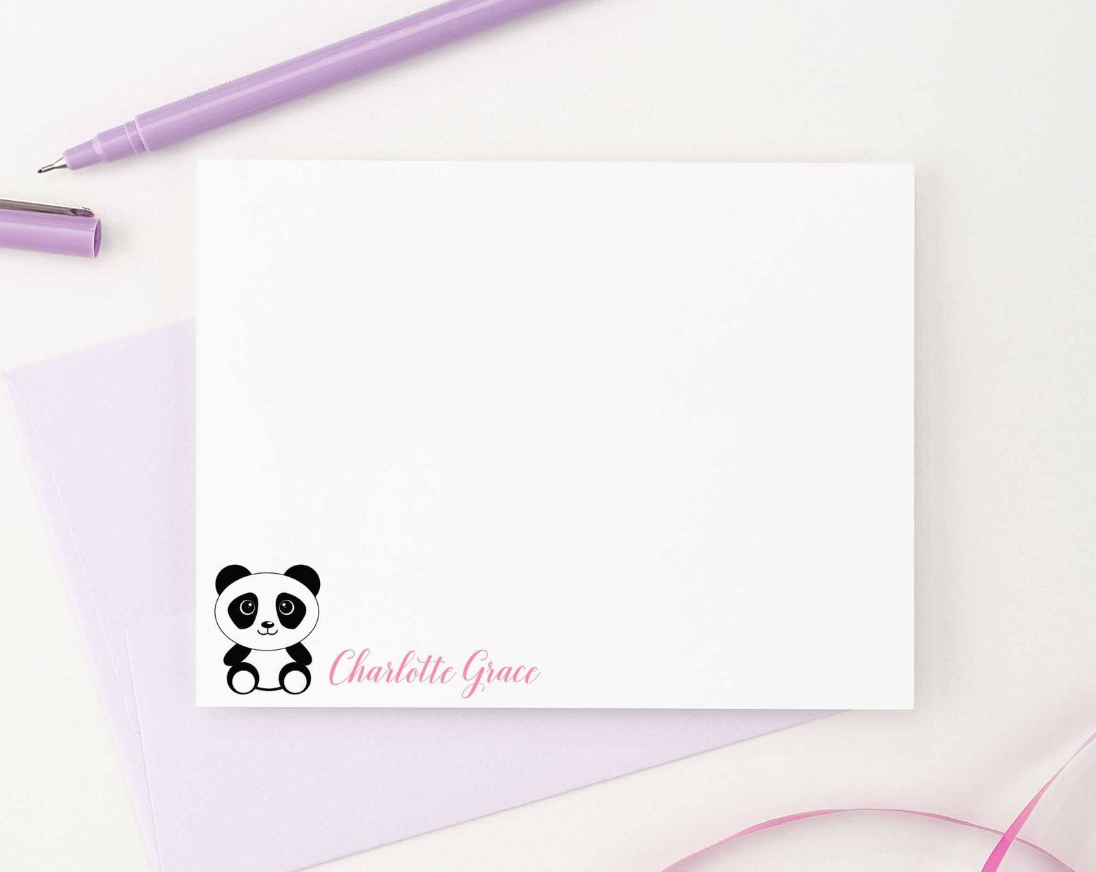 KS111 personalized cute panda stationery set for girls and boys kids notecard simple pandas animal 1