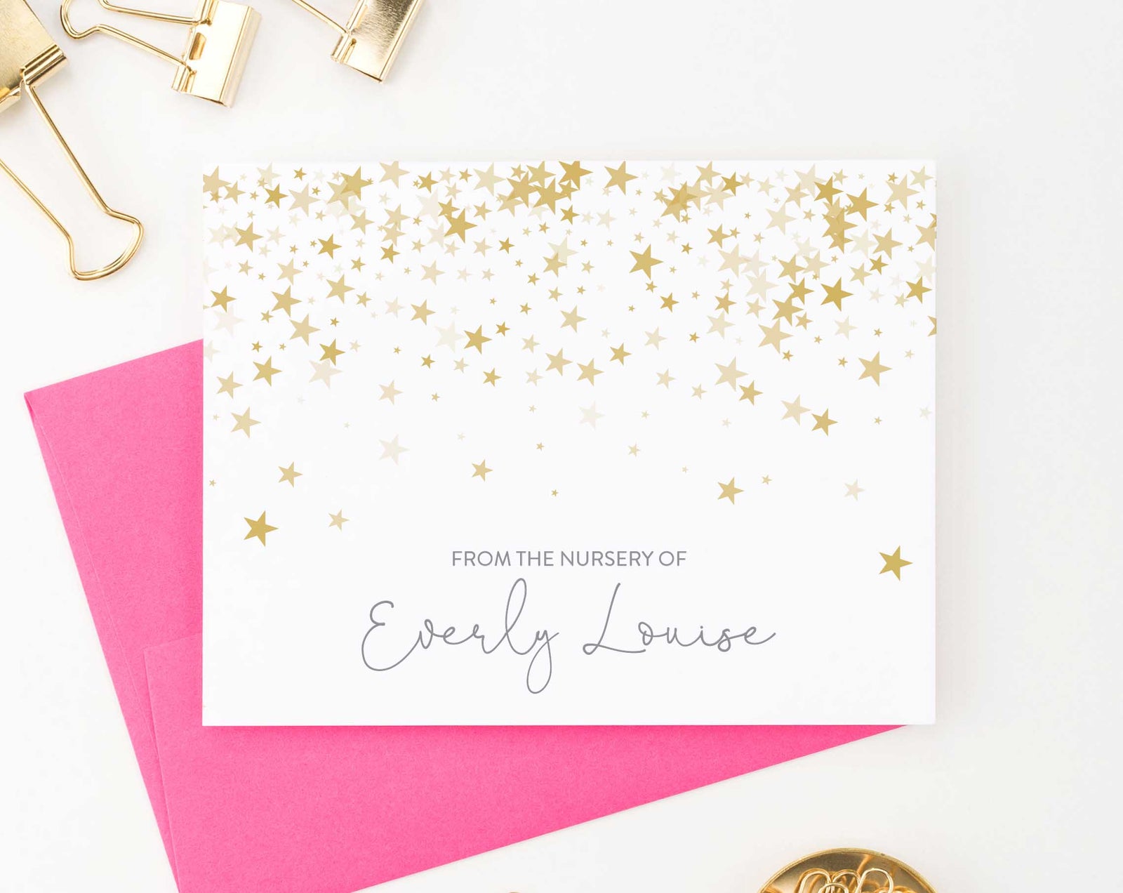 KS118 personalized folded gold stars stationery for kids star cute from the nursery of