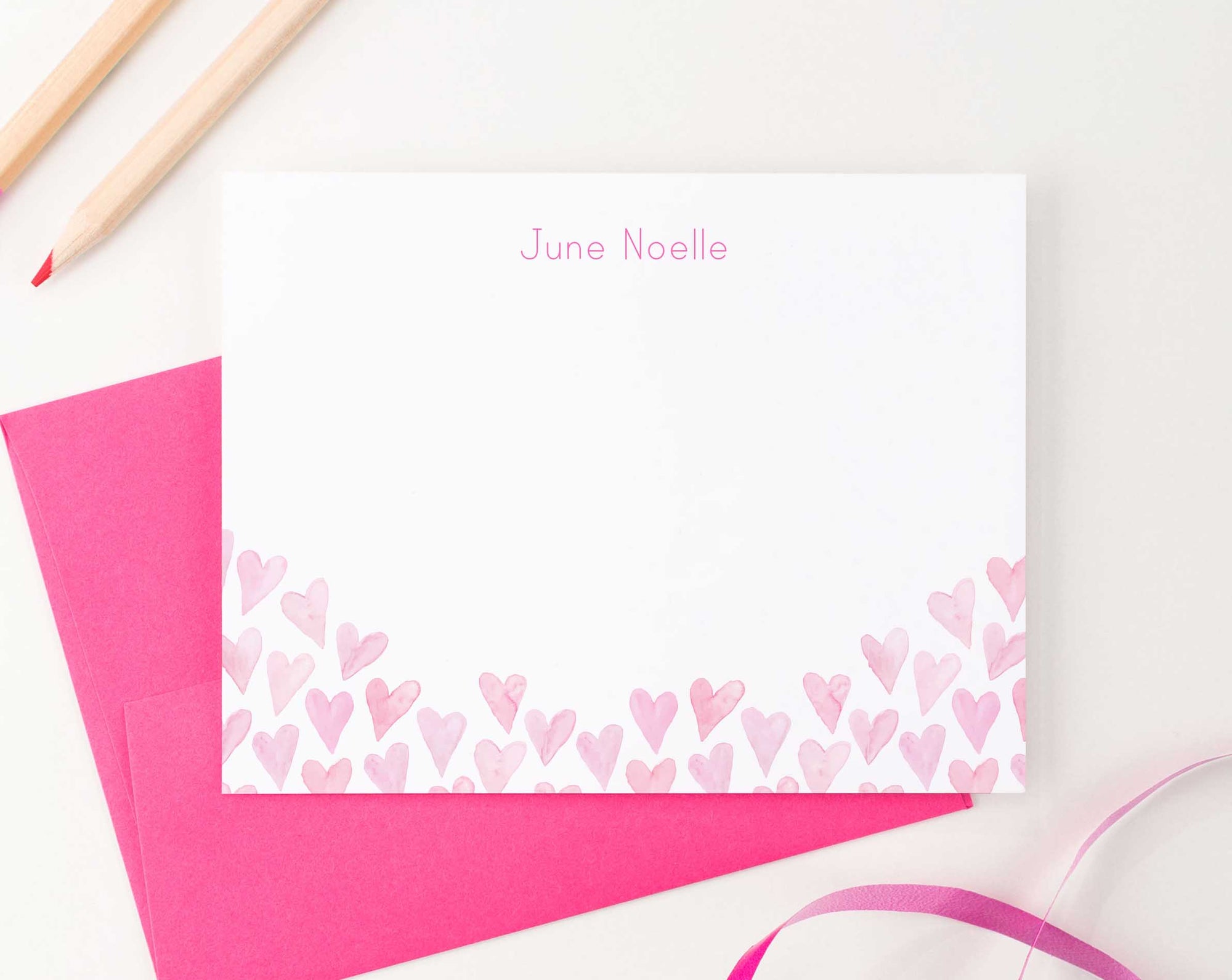 Personalized Business Stationery Note Cards with The Scales of Justice -  Modern Pink Paper