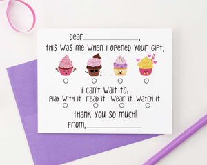 KS126B cupcake fill in thank you stationery girls and boys cute simple cupcakes 3