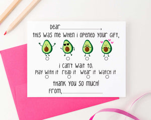 KS128 avocado fill in thank you stationery cards kids fun 3