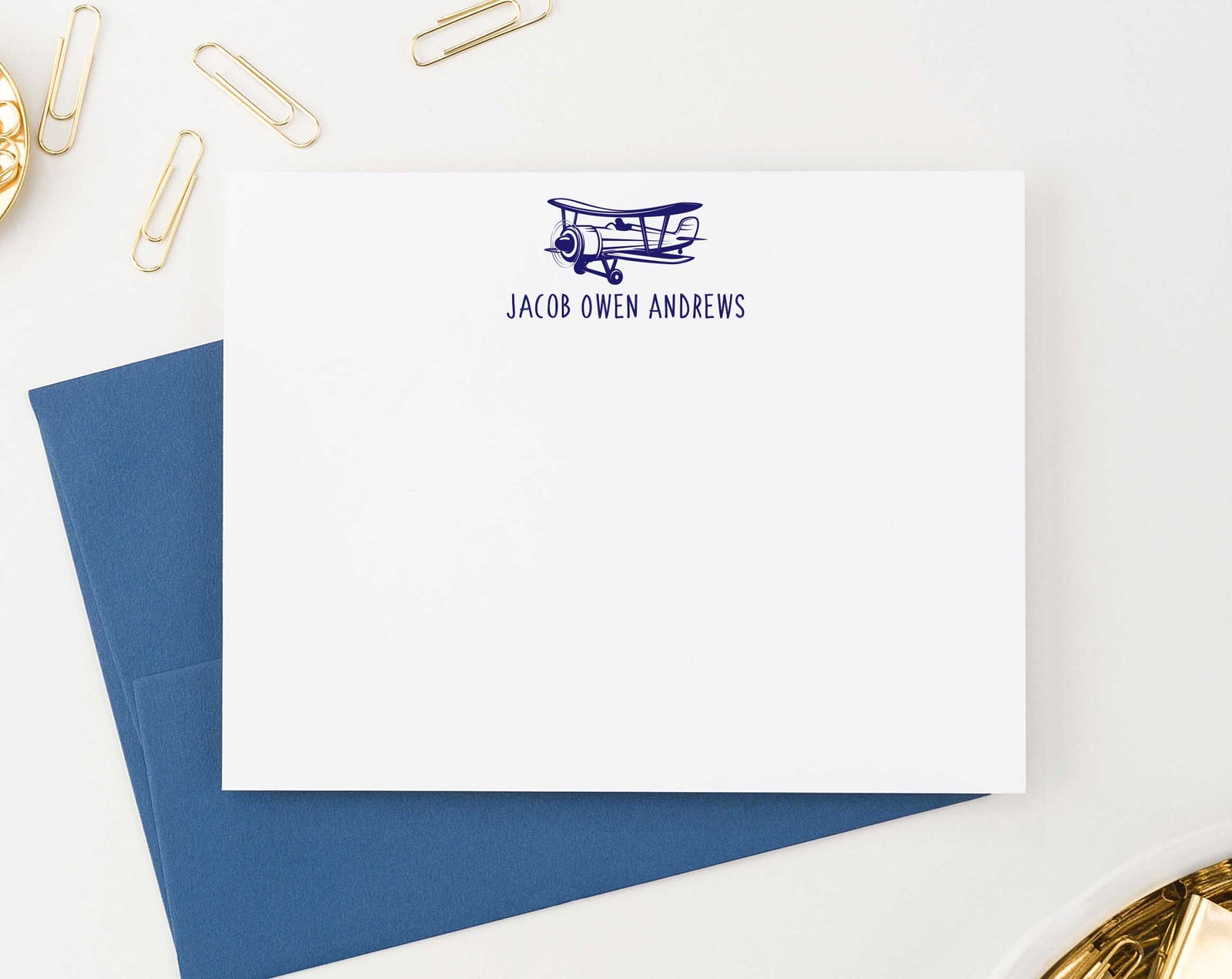 KS130 vintage airplane stationery note cards personalized airplanes fun simple kids 3