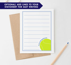 KS157 personalized tennis stationery set for boys and girls kids border modern sports sporty athletic  lined