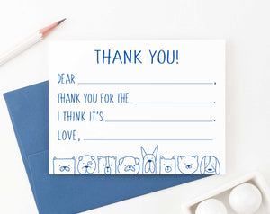 KS160 dog fill in thank you stationery for boys and girls kids cute dogs puppy 1