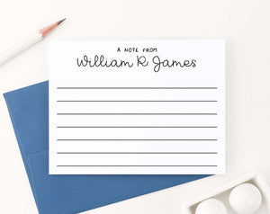 KS162 simple a note from lined kids stationary personalized script block font 2nd photo