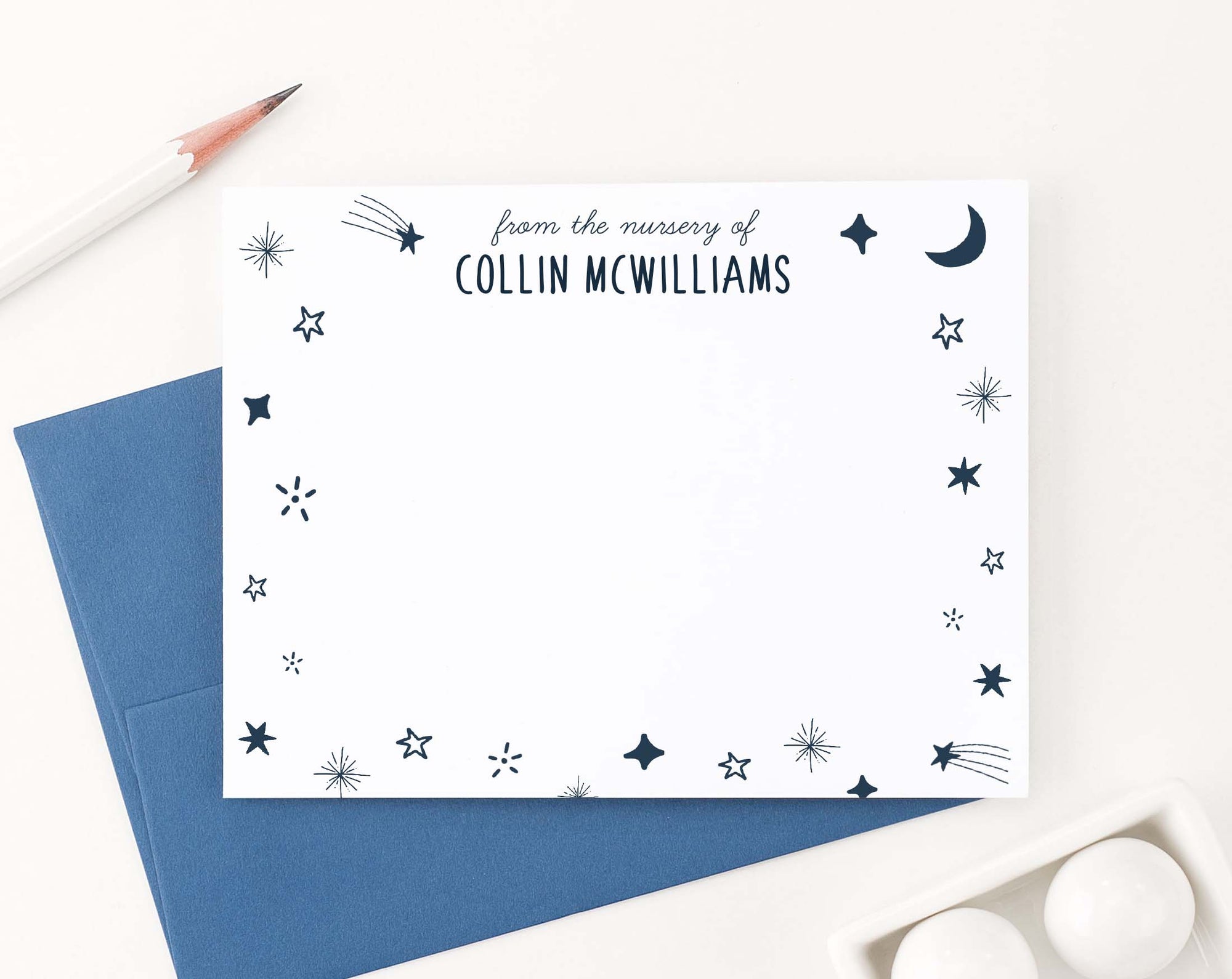 KS166 moon and stars kids stationary personlized from the nursery of star boys girls