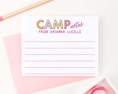 KS182 cute personalized lined camp notes for girls pink simple