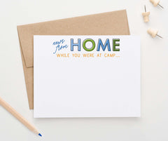 KS200 Personalized Camp notes for Mom and Dad home note card