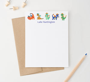    KS210 Personalized Dragon Note Cards for Kids dragons baby boy girl stationary
