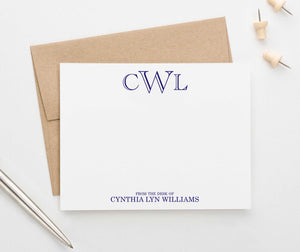 ML005 from the desk of name and monogram stationary set personalized professional classic 3 letter 1