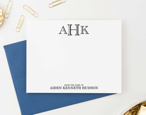 ML005 from the desk of name and monogram stationary set personalized professional classic 3 letter