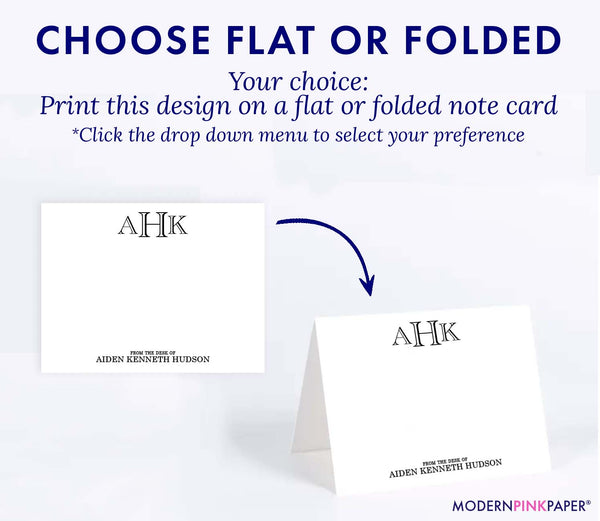 From The Desk Of Name and Monogram Stationary Set Personalized - Modern ...