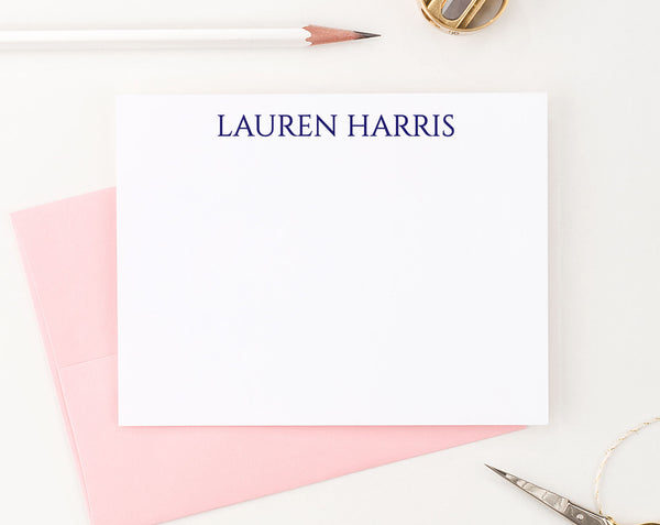 Simple Block Font Stationary Personalized for Adults - Modern Pink Paper