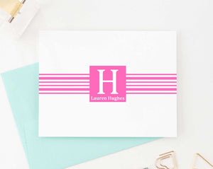 ML008 personalized folded name and initial thank you cards business monogram classic 1