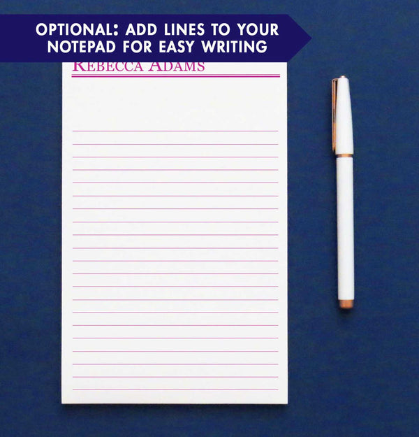 Block Notepad Sample Simple Block Font Notepad Personalized Set - Modern Pink Paper