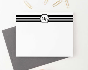 MS029 2 initial note cards set personalized men women classic monogrammed 1
