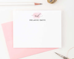 MS042 personalized elegant 2 initial monogram stationary with name pink swatch monogrammed elegant 1