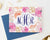 MS046 personalized pink floral monogram note cards for women watercolor elegant modern folded 2