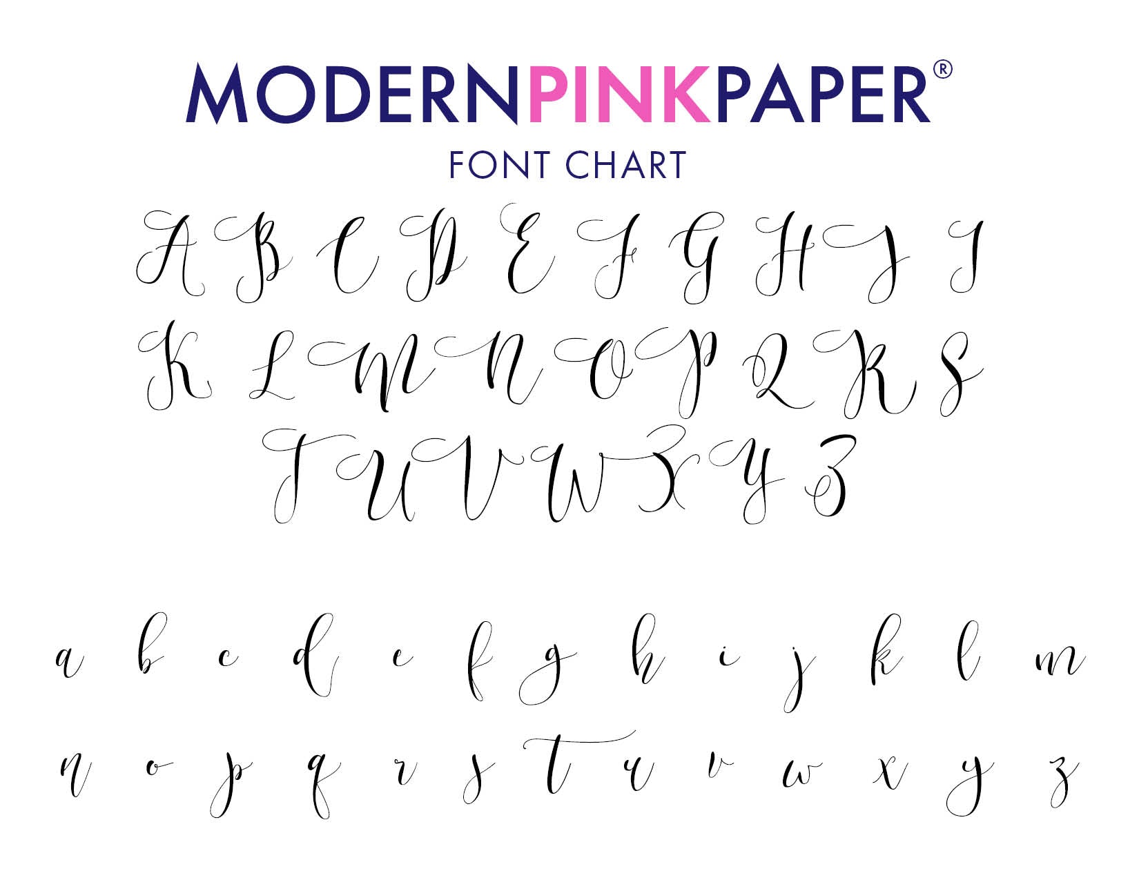 Simple Modern Script Notepads Personalized for Women - Modern Pink Paper