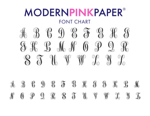 Personalized 3 Letter Script Monogram Note Pads