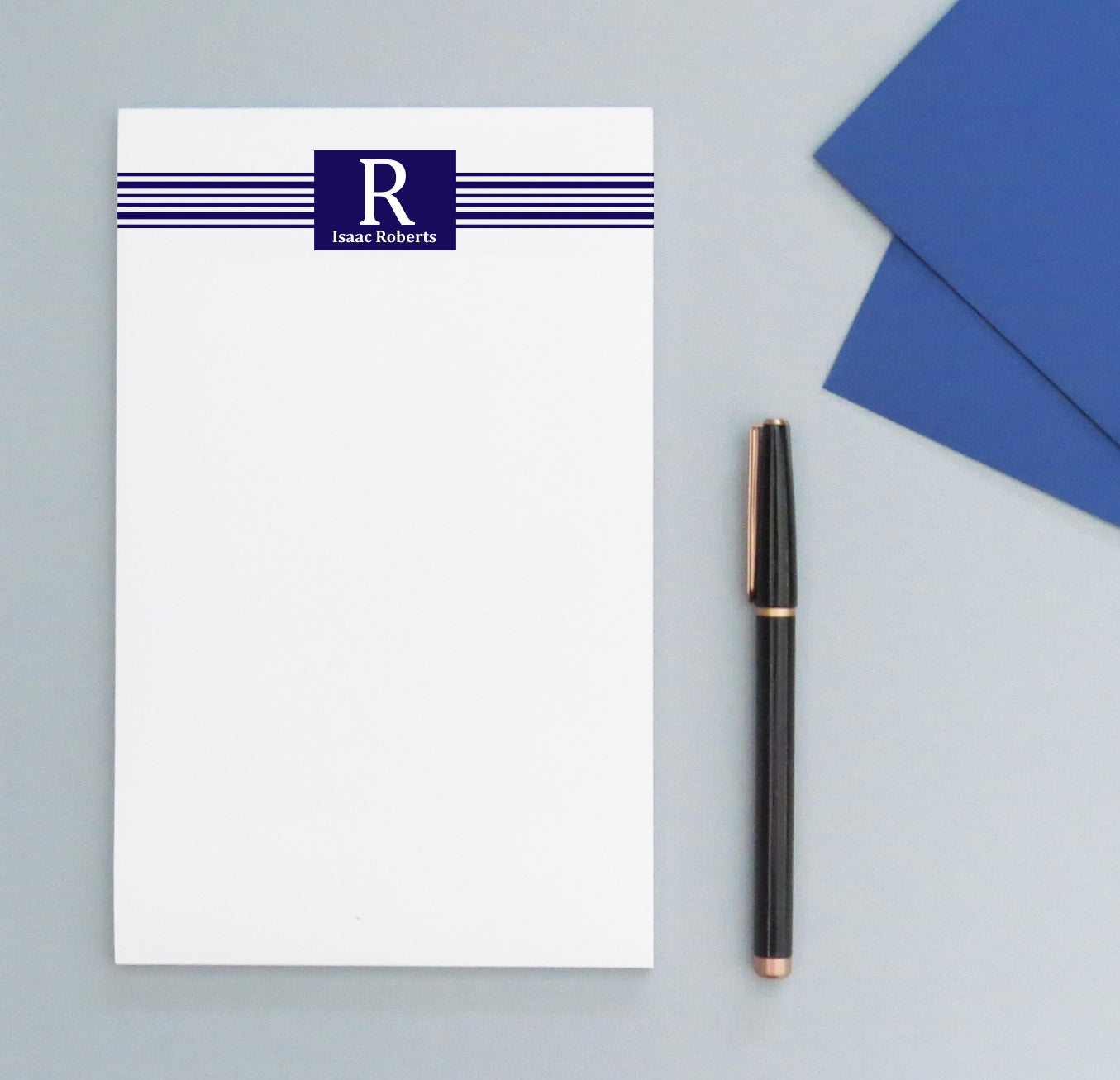 NP030 personalized name and initial monogram notepad men paper