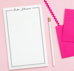 NP032 personalized name and border notepad for kids script stationery