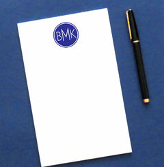 NP034 simple 3 letter monogram notepad personalized men writing paper