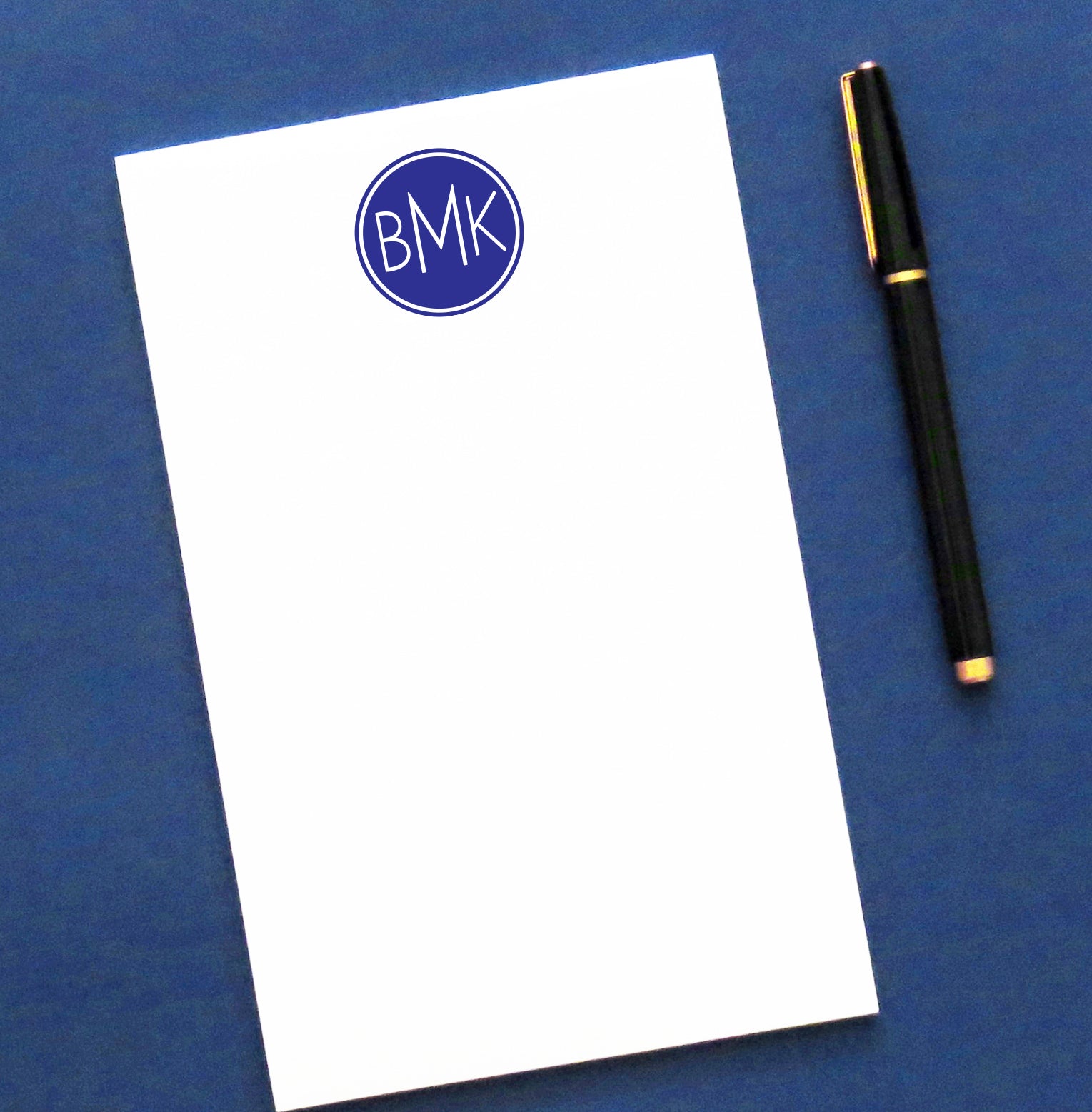 NP034 simple 3 letter monogram notepad personalized men writing paper