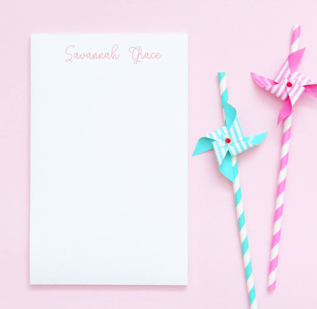 NP038 personalized cute script font kids note pads set little miss paper