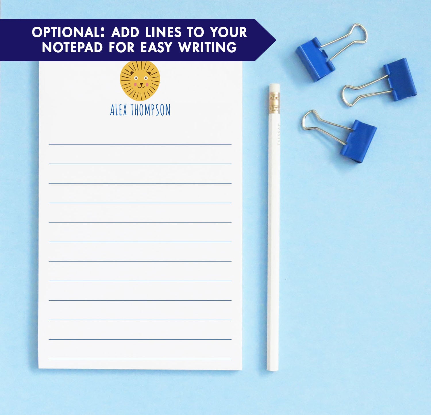 NP041 personalized lion notepads for kids animal paper