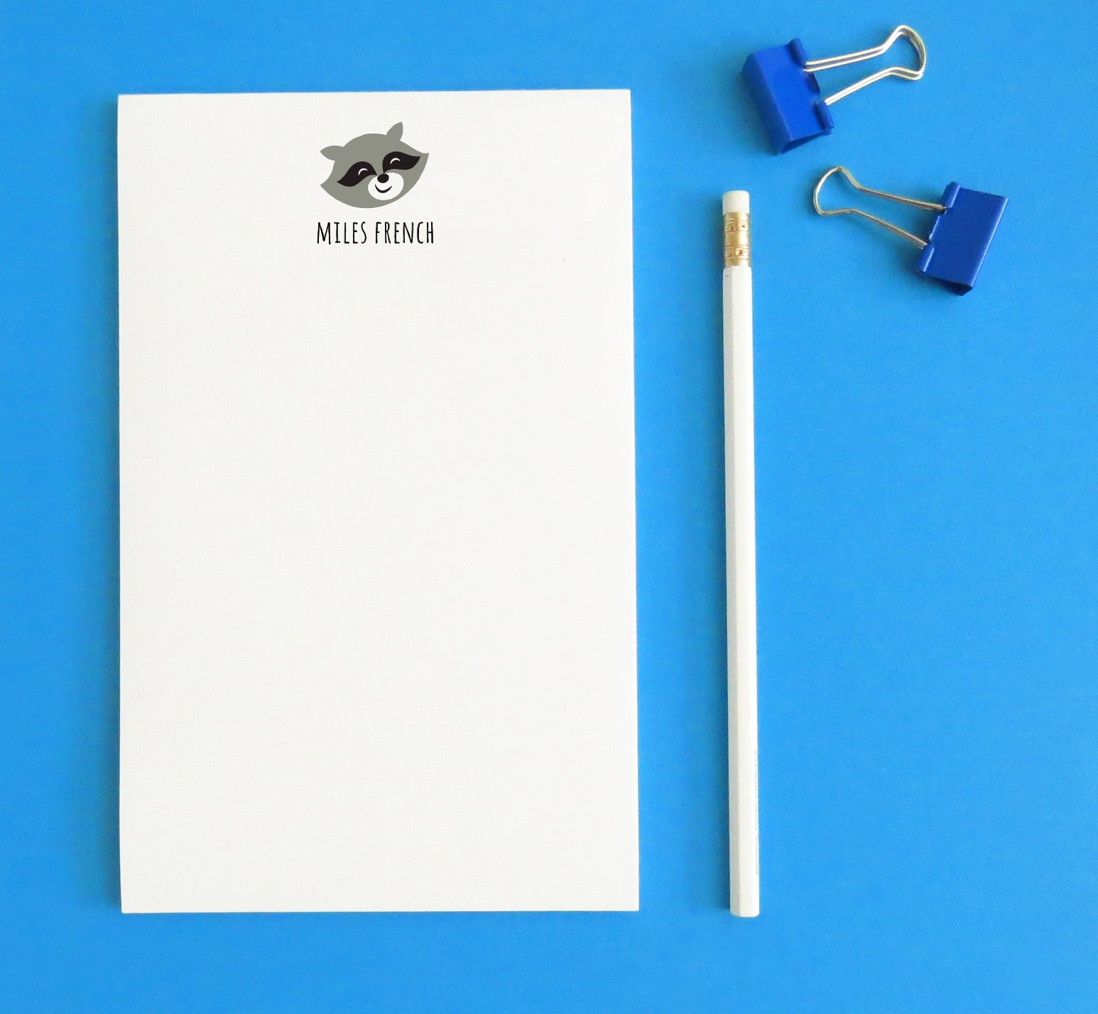 NP042 personalized raccoon notepads for kids animal stationery