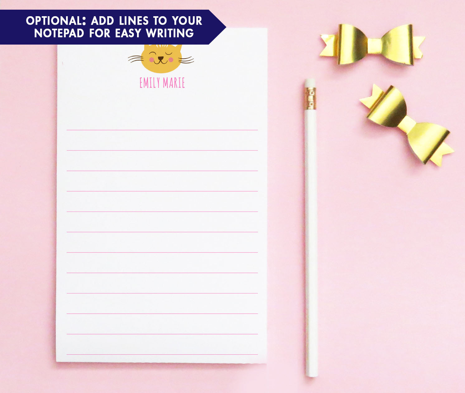 NP043 personalized cat notepads for kids animal kitty cats