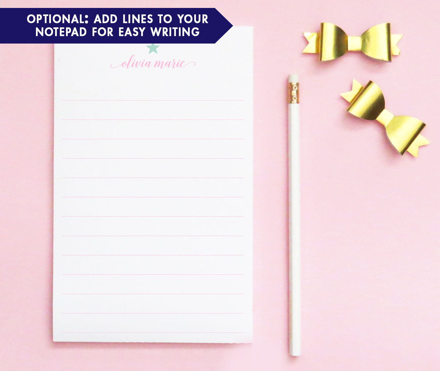 NP049 star and name personalized stationery notepads for kids letter writing