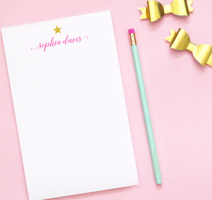 NP049 star and name personalized stationery notepads for kids letter writing