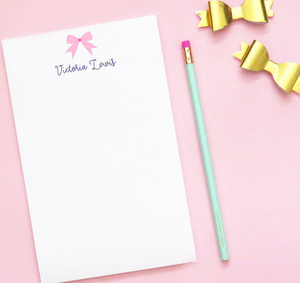 Rocket Ship Personalized Note Pads for Kids - Modern Pink Paper