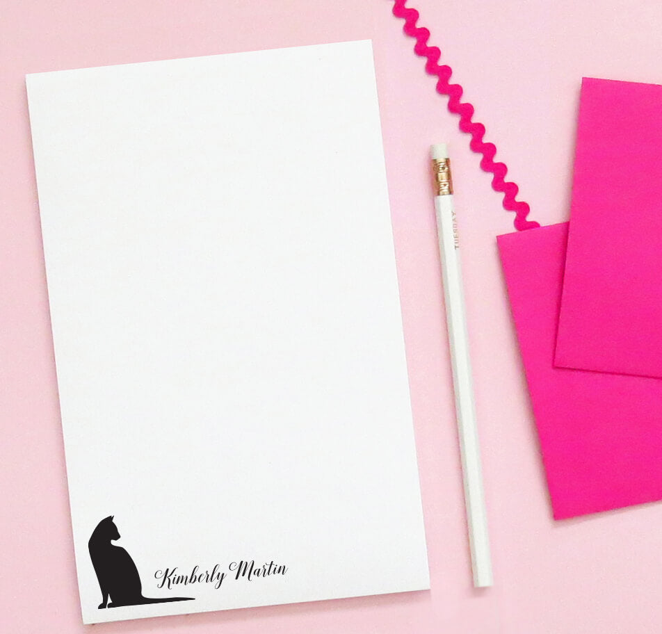 Rocket Ship Personalized Note Pads for Kids - Modern Pink Paper