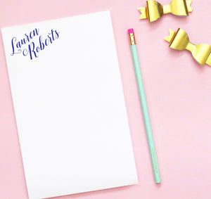 NP059 elegant corner script personalized notepad for women simple stationery