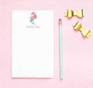 NP062 personalized mermad kids notepad set mermaids girls script