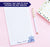 NP073 purple flower personalized notepad for women script floral lined