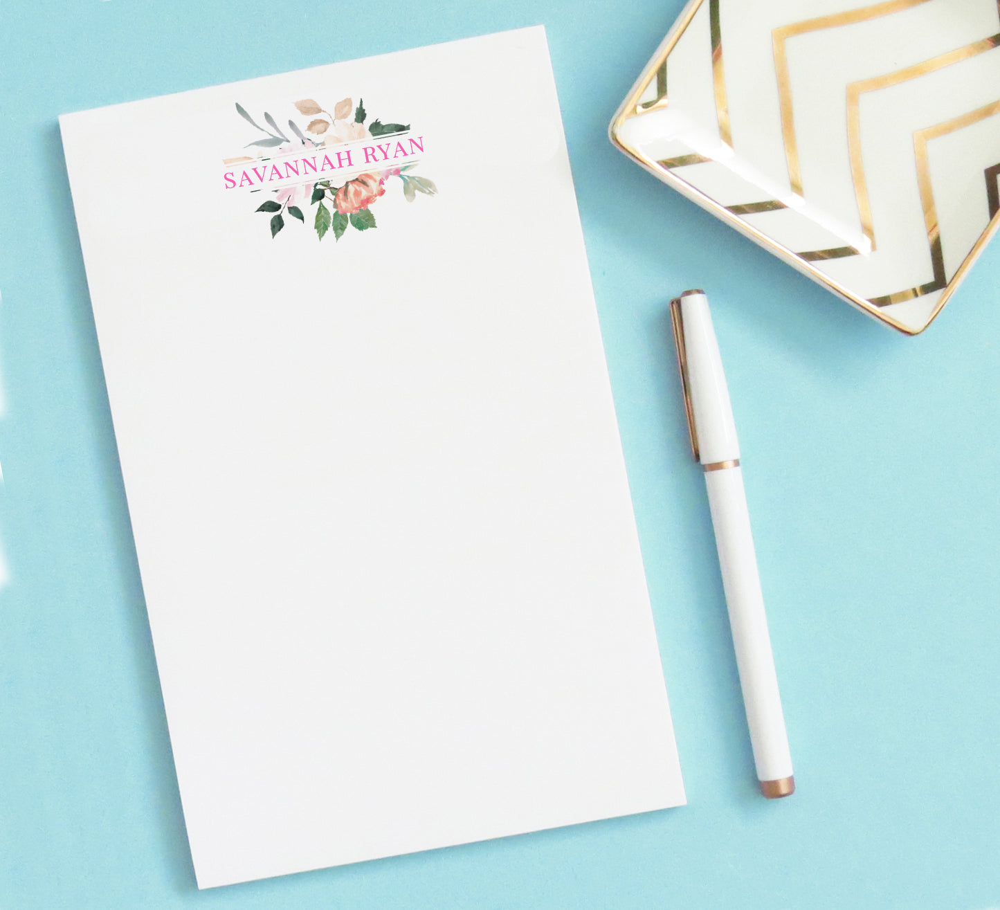 Personalized Name and Border Note Pads for Men and Women