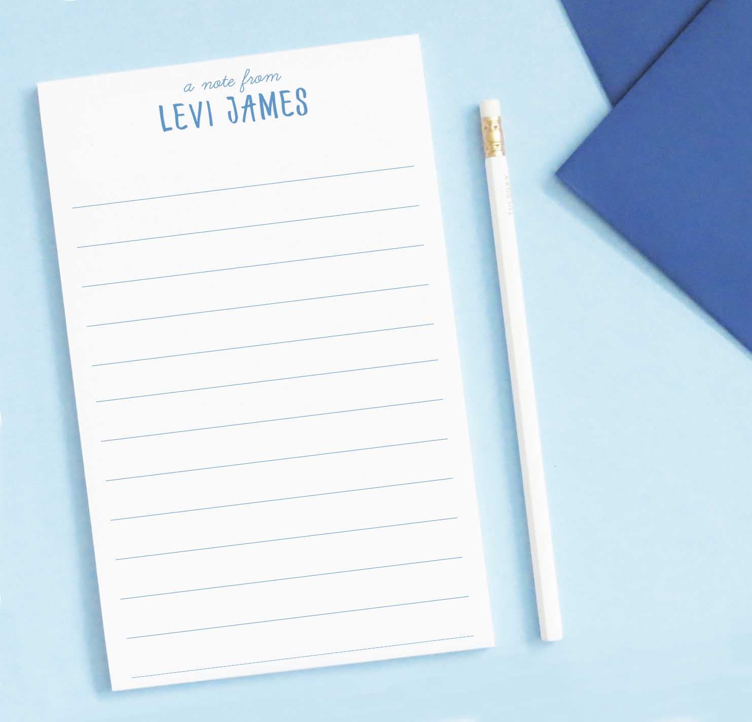 NP077 personalized lined kid notepad set for boys block font paper 2