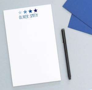 NP079 stars notepad personalized for kids star block font