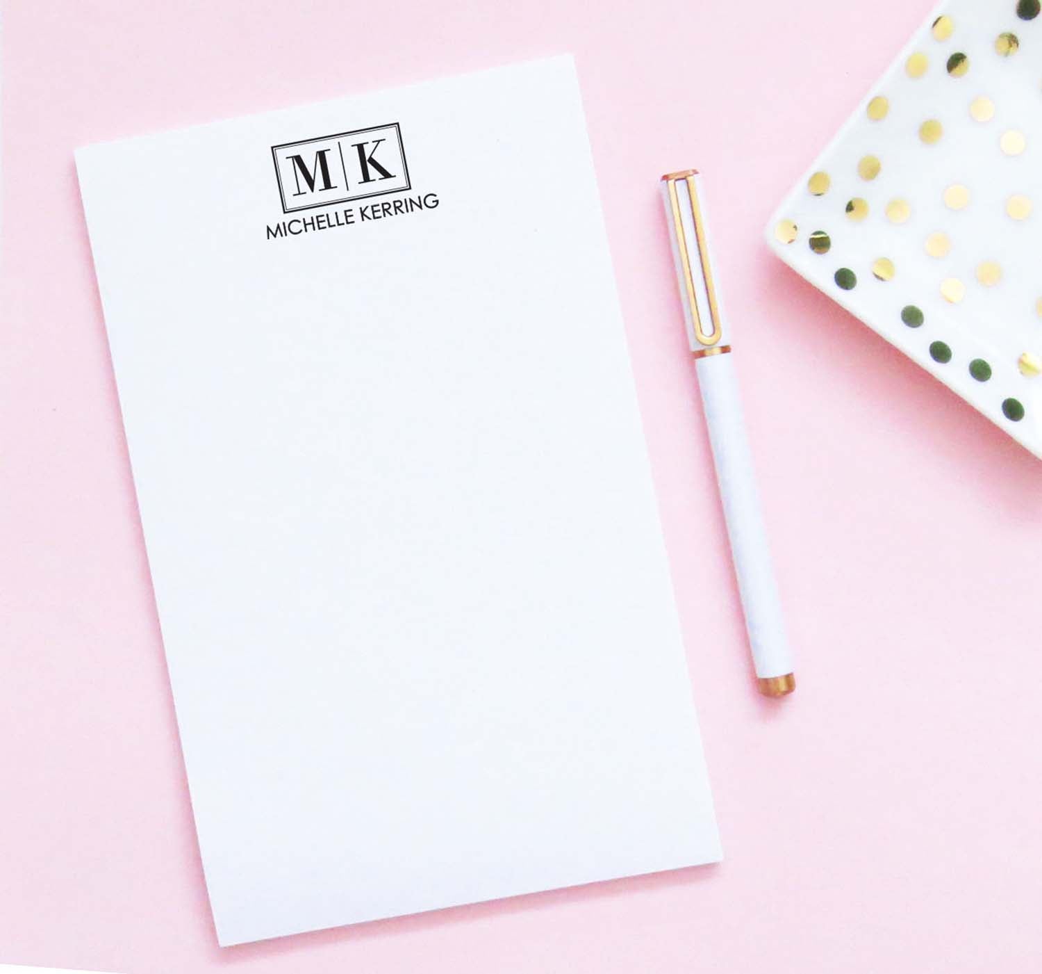 NP098 personalized professional 2 letter monogram note pads name professional paper