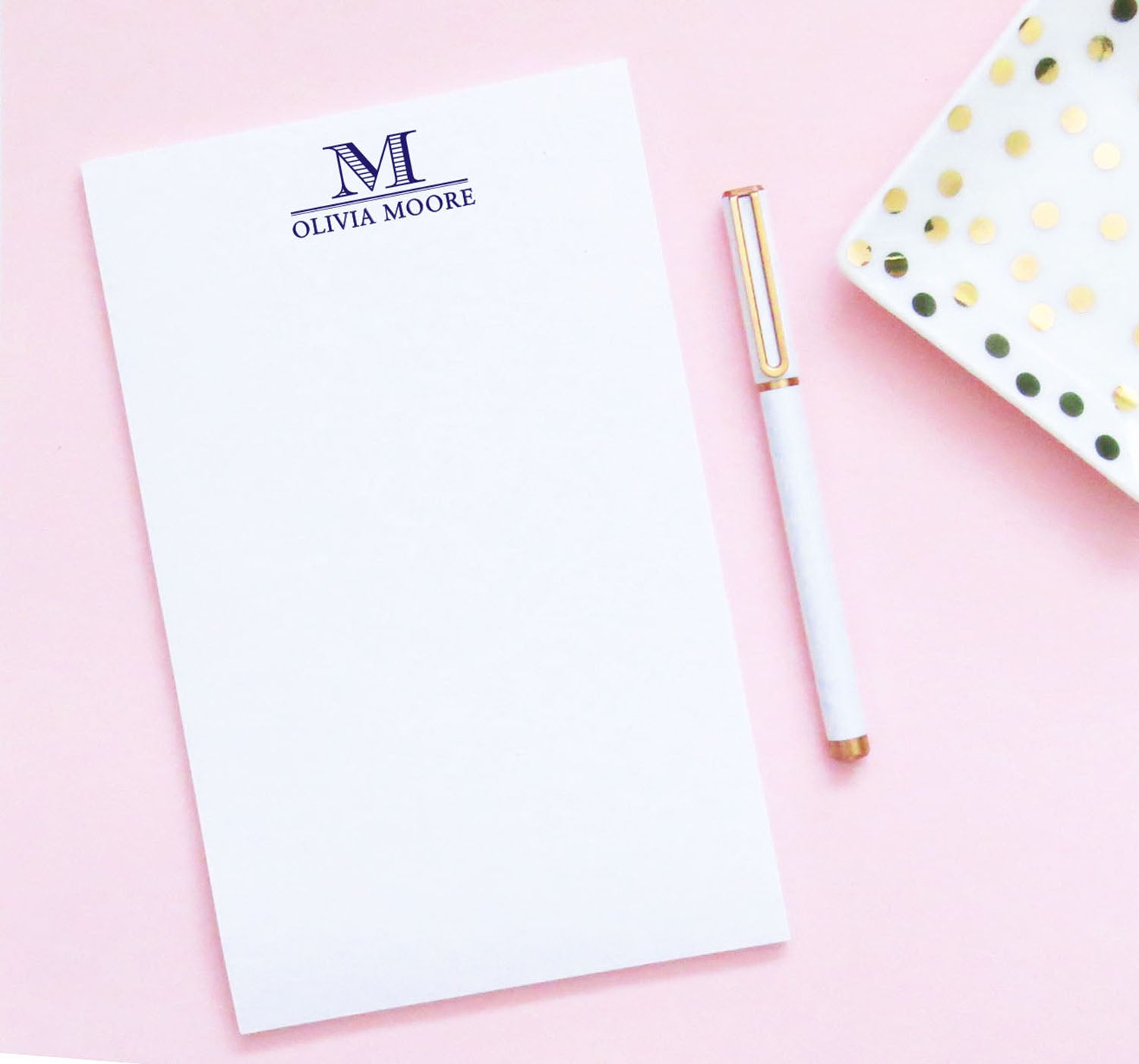 Personalized Classic 1 Letter Monogram Notepads with Name