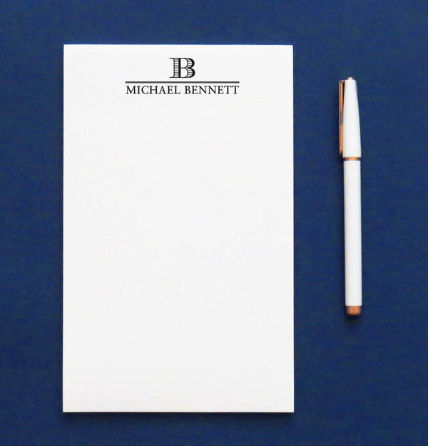 Personalized Classic 1 Letter Monogram Notepads with Name - Modern Pink ...