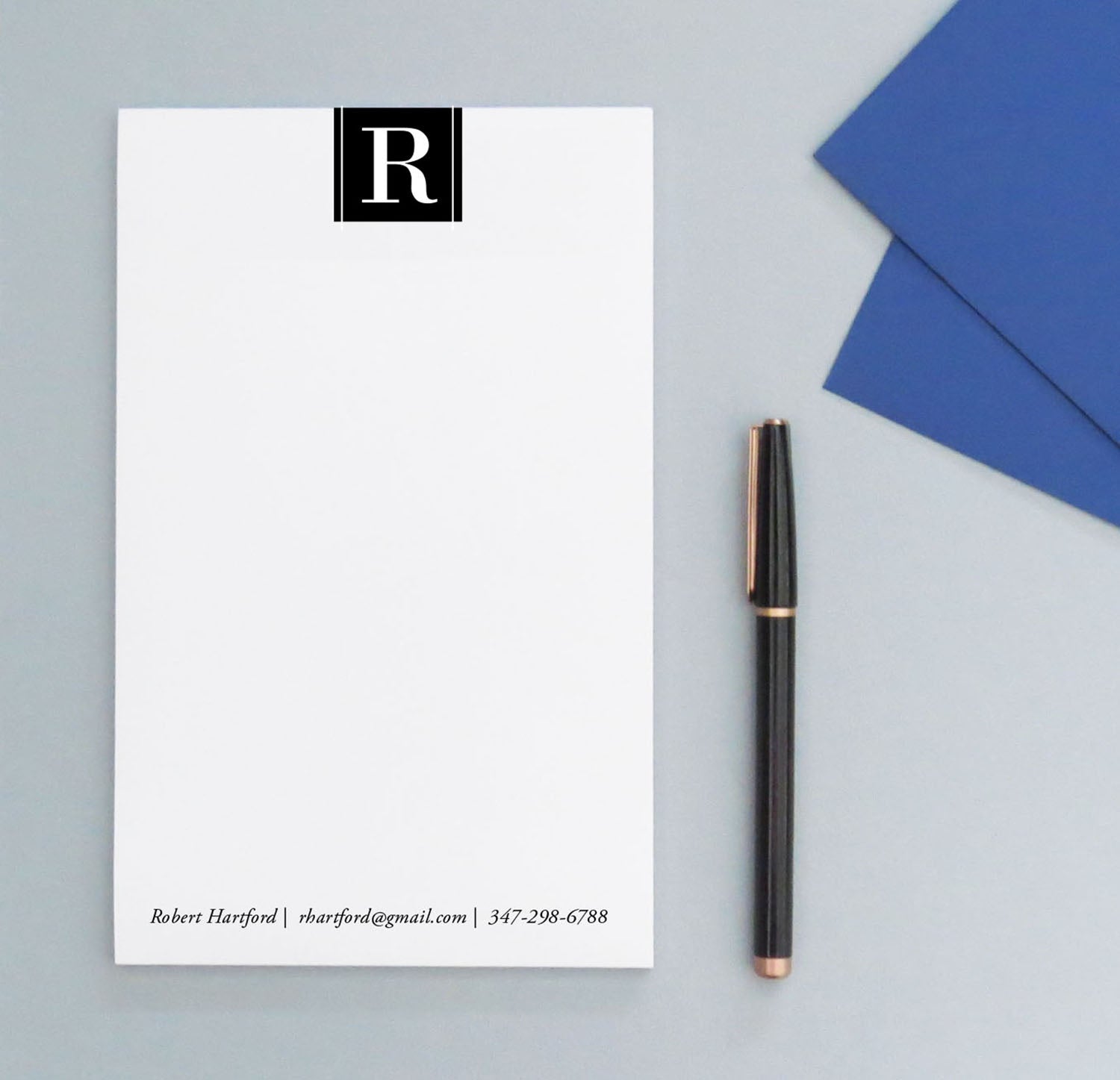 Personalized Notepad Set Personalized Business 1 Letter Monogram Notepad Set - Modern Pink Paper